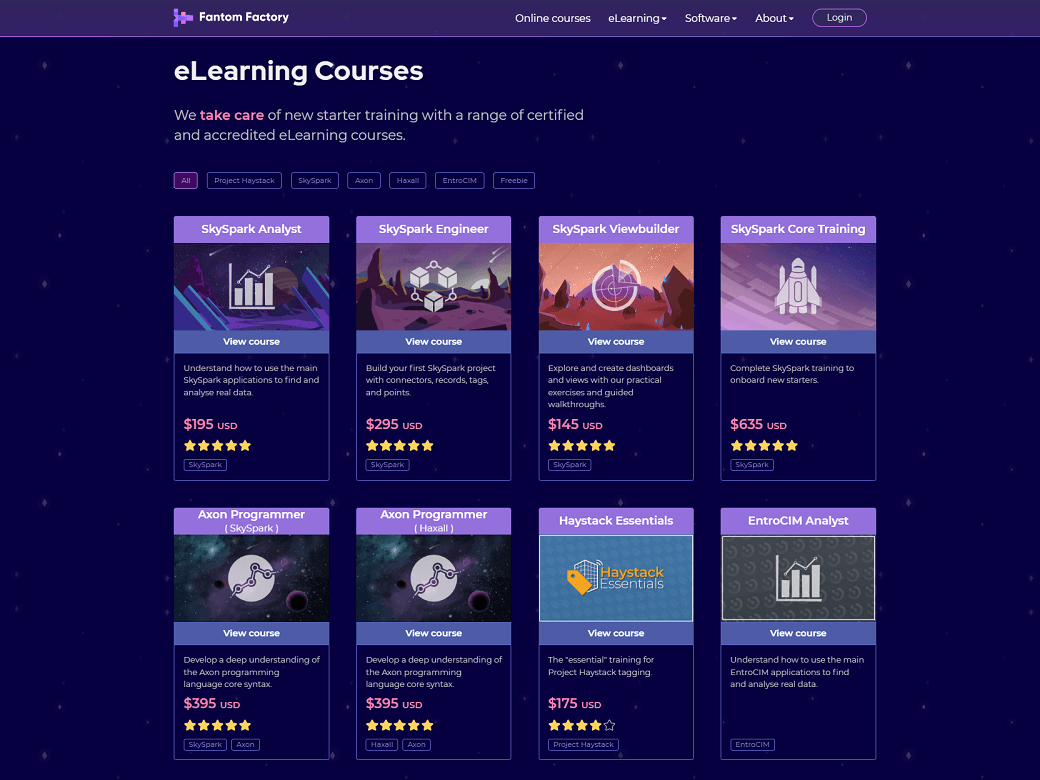 courses page screenshot