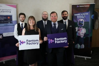Photo of Fantom Facotry team members at the Stationers Innovation Excellence Awards, 2023