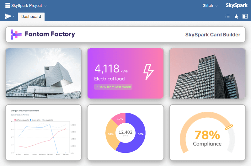 Screenshot of our SkySpark Card Builder